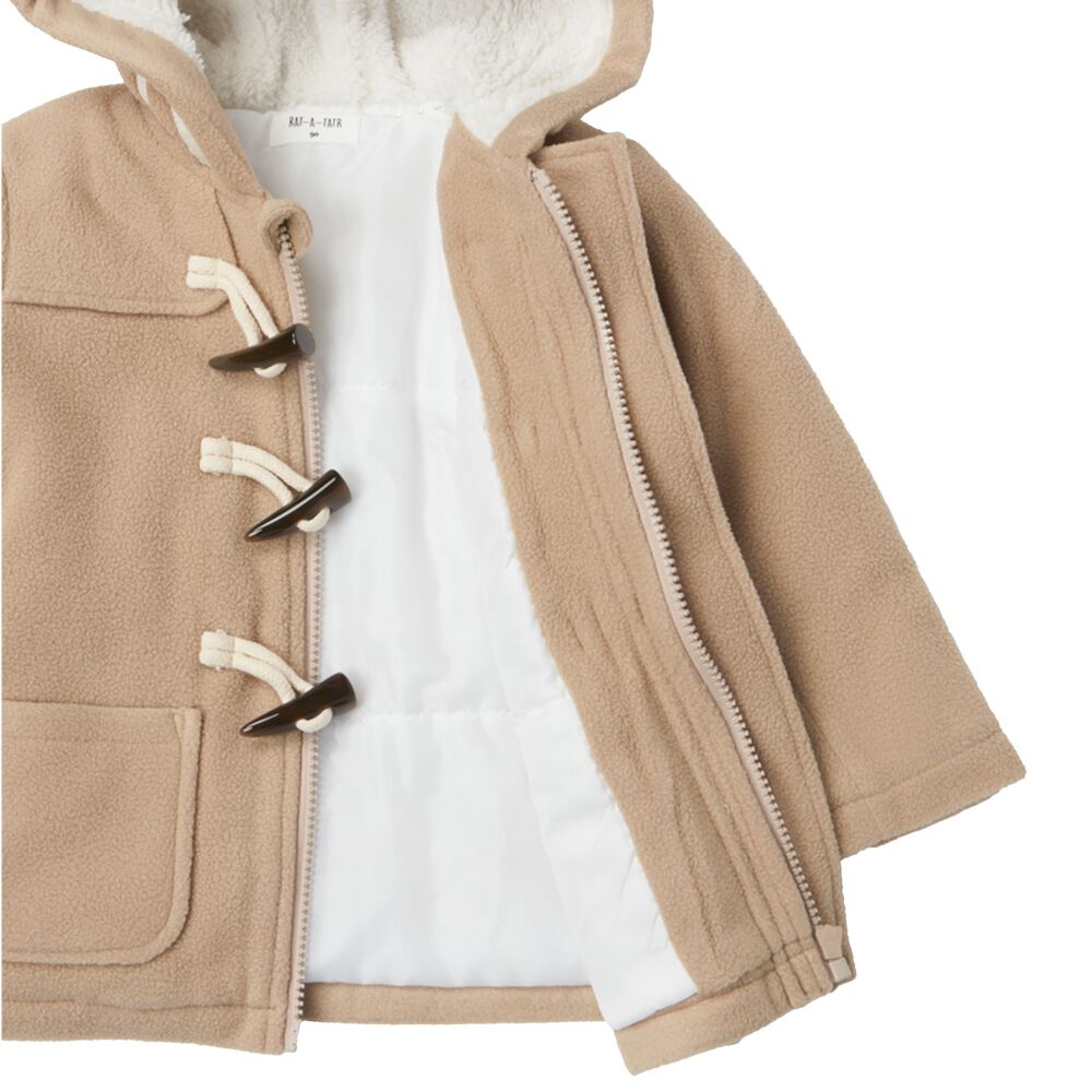 RAT-A-TATR ラッタッター ダッフルコート 中綿 無地 ベージュ×95cm