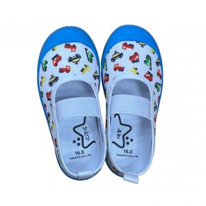 働くクルマ 総柄 上履き ブルーx18cm ベビーザらス限定