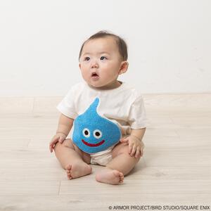 ドラクエベビー＆キッズ サガラ刺繍半袖ボディスーツ スライム ホワイト&times;70cm