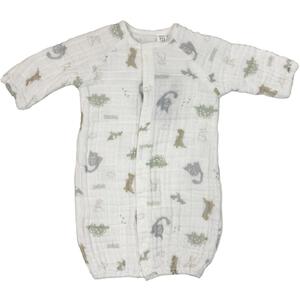 新生児2WAYドレス 多重ガーゼ 恐竜(ホワイト×50-70cm) ベビーザらス限定