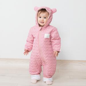 【ブラックフライデー】ジャンプスーツ くまみみ ハート柄 ブライトピンク×70cm ベビーザらス限定