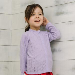 RAT-A-TATR 長袖 ラッシュガード レース ラッタッター パープル×130cm