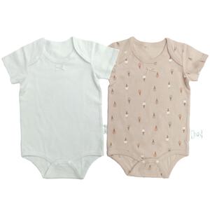 2枚組 半袖ロンパース肌着  メッシュニット アイス ピンク&times;80cm