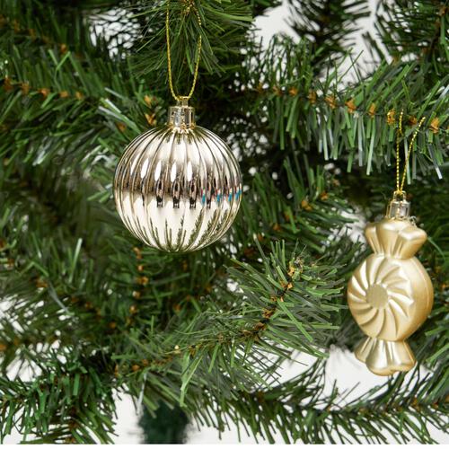 【クリスマス】30PCSオーナメントセット ゴールド＆ホワイト＆シャンパンゴールド クリスマスツリー 飾り トイザらス限定