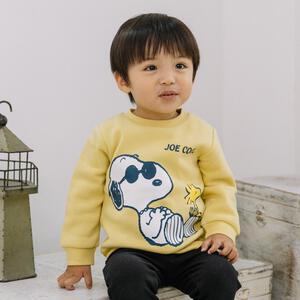 SNOOPY スヌーピー 長袖デイリートレーナー 起毛 サングラス イエロー×80cm ベビーザらス限定
