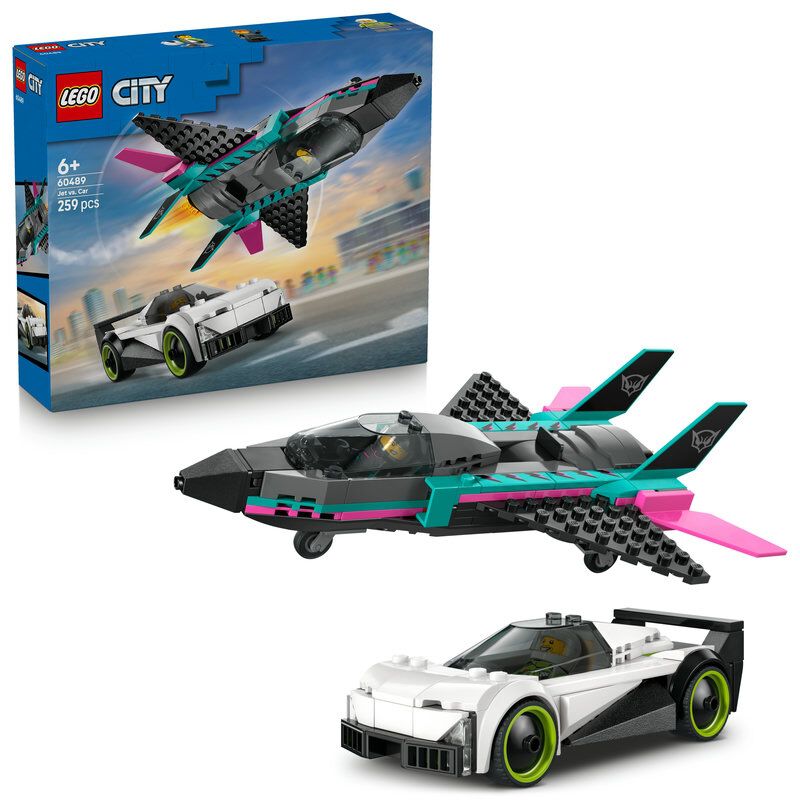 レゴ LEGO シティ ジェット機とスポーツカーのスピード対決 60489