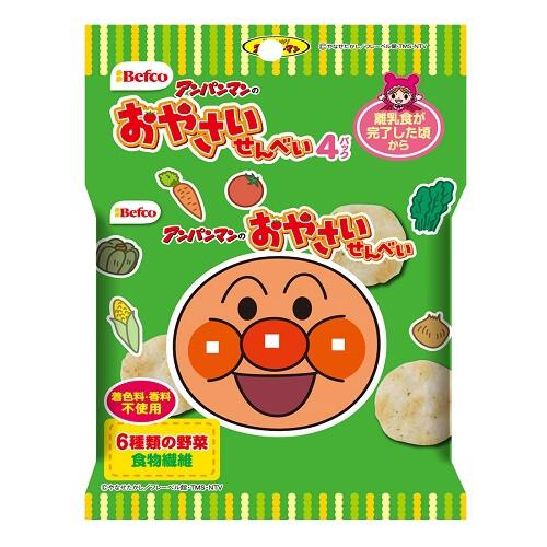 アンパンマンのおやさいせんべい オニオンスープ味 4連 10g×4 離乳食完了 1歳4か月ごろから 野菜6種類 食物繊維 一口サイズ お菓子 おやつ 人気 米菓