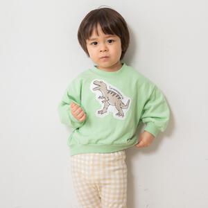 COJIKA プリントアップリケデイリートレーナー 裏毛 恐竜 グリーン&times;80cm ベビーザらス限定
