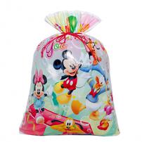 ディズニーキャラクター ビニールギフトバッグ（約）74ｘ86cm Lサイズ 大きい クリスマスラッピング 巾着袋 おもちゃ 子供 リボン 簡単 マチあり かわいい トイザらス限定