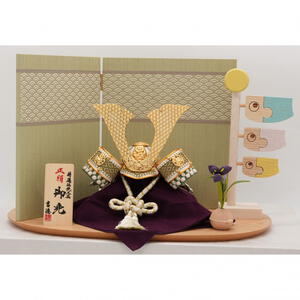 【五月人形】兜飾り 床飾り「青海波木目グリーン積木鯉付き」 (536678)コンパクト 男の子 トイザらス・ベビーザらス限定【メーカー直送】