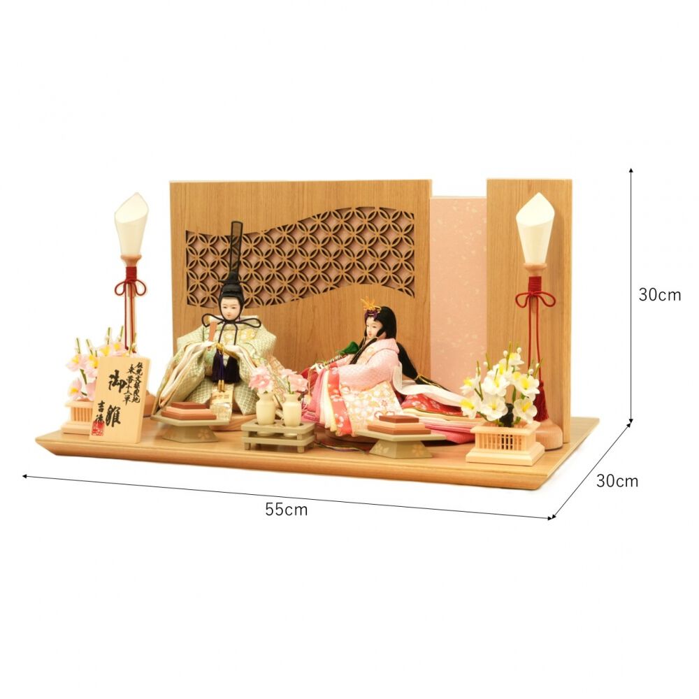 雛人形】親王飾り「七宝透かし屏風木目調」（605837） | マタニティ