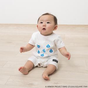 ドラクエベビー＆キッズ 刺繍半袖ロンパース スライム ホワイト&times;70cm