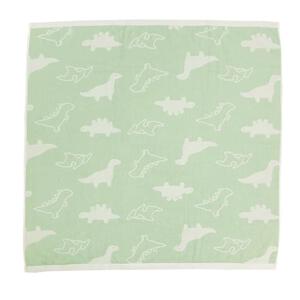 正方形湯上りタオル 総柄 恐竜柄(グリーン×フリー) ベビーザらス限定