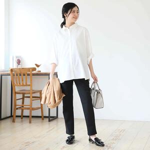 ママの時短らくちんタックパンツ ブラック M-L