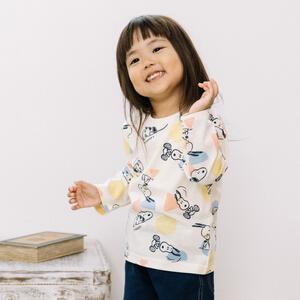 SNOOPY スヌーピー 長袖Tシャツ 天竺 総柄 ナチュラル&times;80cm ベビーザらス限定