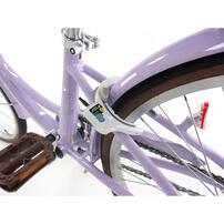 22インチ 身長120～135cm 子供用自転車 アルミラ ライトパープル  バスケット LED オートライト 7歳