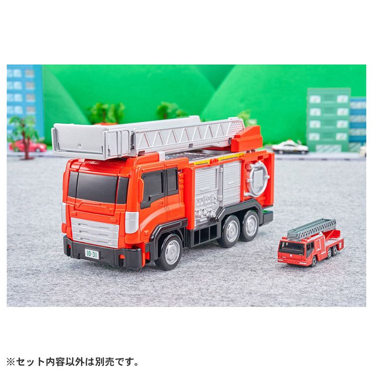 トミカビークルタウン 変形はしご消防車（トミカ付き） トミカ