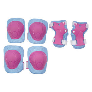 キッズ 子供用 プロテクター 3点セット S（ブルーピンク）3歳 4歳 自転車 一輪車 スケートボード キックボード 肘 膝 手首 男の子 女の子 トイザらス限定