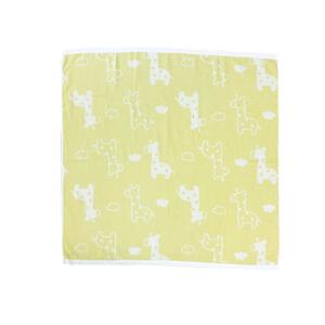 正方形湯上りタオル 総柄 キリン柄(イエロー×フリー) ベビーザらス限定