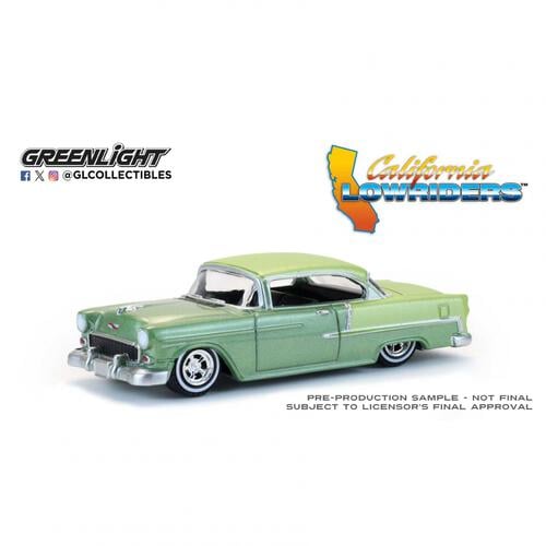 GL 1/64 1956 Chevrolet Bel Air Lowrider - Crocus Yellow & Laurel Green Two-Tone