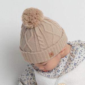 ケーブルニット帽 ミディアムベージュ×48-50cm ベビーザらス限定