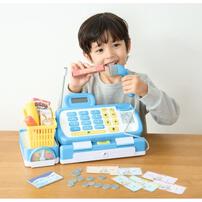 スキャンできるよ！お買い物ショッピングレジスター ブルー トイザらス限定 おままごと クリスマスプレゼント 3歳 4歳 5歳