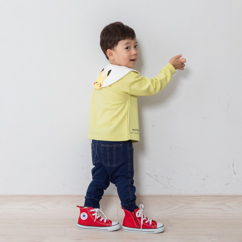 monpoke モンポケ トレーナー 裏毛 衿付き(イエロー×90cm