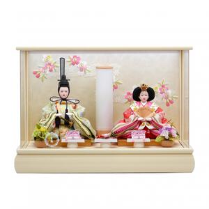 【雛人形】ケース飾り 親王飾り「桜刺繍クリーム パノラマアクリル」 (322819)ひな人形 おしゃれ トイザらス・ベビーザらス限定【メーカー直送】