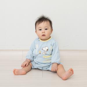 SNOOPY スヌーピー 長袖フィットオール おしり顔 ブルー×70-80cm  ベビーザらス限定 ベビー服 赤ちゃん 男の子 女の子 ユニセックス