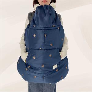 抱っこ紐ケープ 中綿 クマ刺繍 ネイビー×FREE ベビーザらス限定