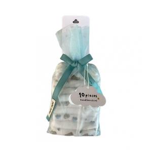 10枚組ガーゼハンカチ ブルーセット ブルー&times;フリー  ベビーザらス限定