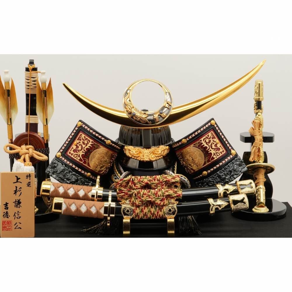 五月人形】兜飾り ケース飾り「上杉謙信 月に虎六角」(537888)初節句
