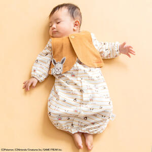 モンポケ イーブイ 新生児2WAYドレス ベスト付き (ベージュ&times;50-70cm)