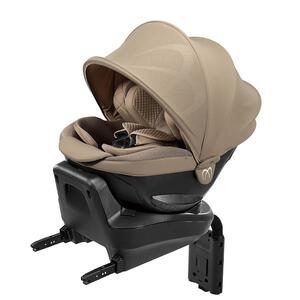 カーメイトエールベベ クルットR ザ・ファースト2 (パールベージュ) チャイルドシート ISOFIX固定 R129適合 片手でらくらく回転 新生児～4歳頃まで