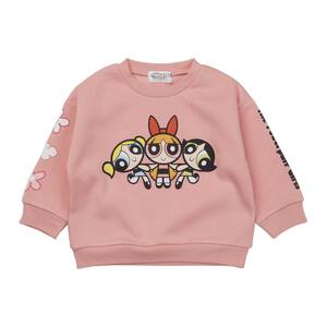 パワパフ 長袖デイリートレーナー 起毛 集合＆袖ロゴ ピンク&times;100cm ベビーザらス限定