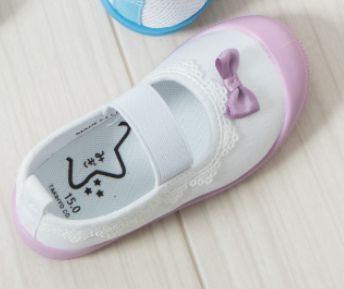 リボン フリル 上履き パープルx17cm ベビーザらス限定