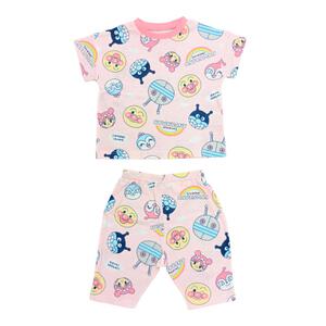 アンパンマン フェイス総柄半袖パジャマ メッシュ ピンク&times;90cm