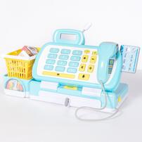 スキャンできるよ！お買い物ショッピングレジスター ブルー トイザらス限定 おままごと クリスマスプレゼント 3歳 4歳 5歳