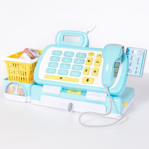 スキャンできるよ！お買い物ショッピングレジスター ブルー トイザらス限定 おままごと クリスマスプレゼント 3歳 4歳 5歳