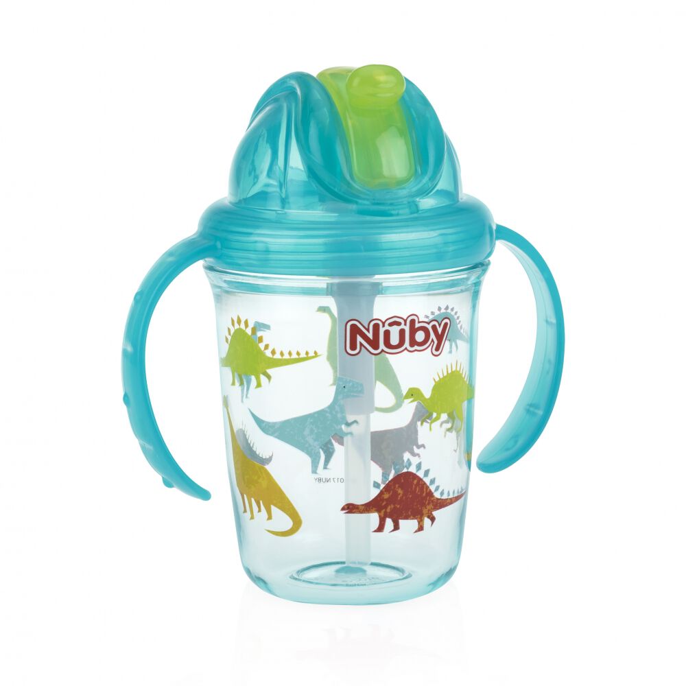 Nuby ヌービー FLIP N SIP 手持ち付きトレーニングマグ (ブルー