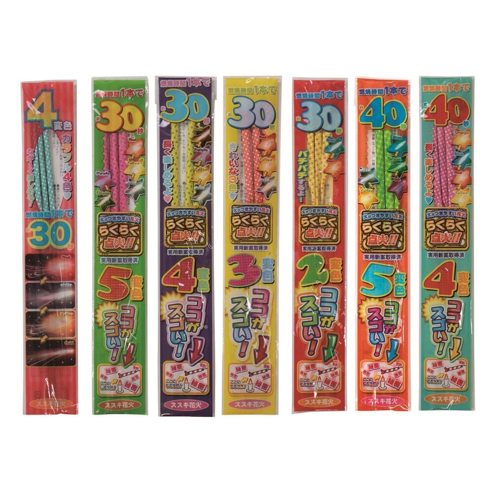 4人で30分遊べる 種類盛りだくさんバラエティー花火(打上花火入り)L