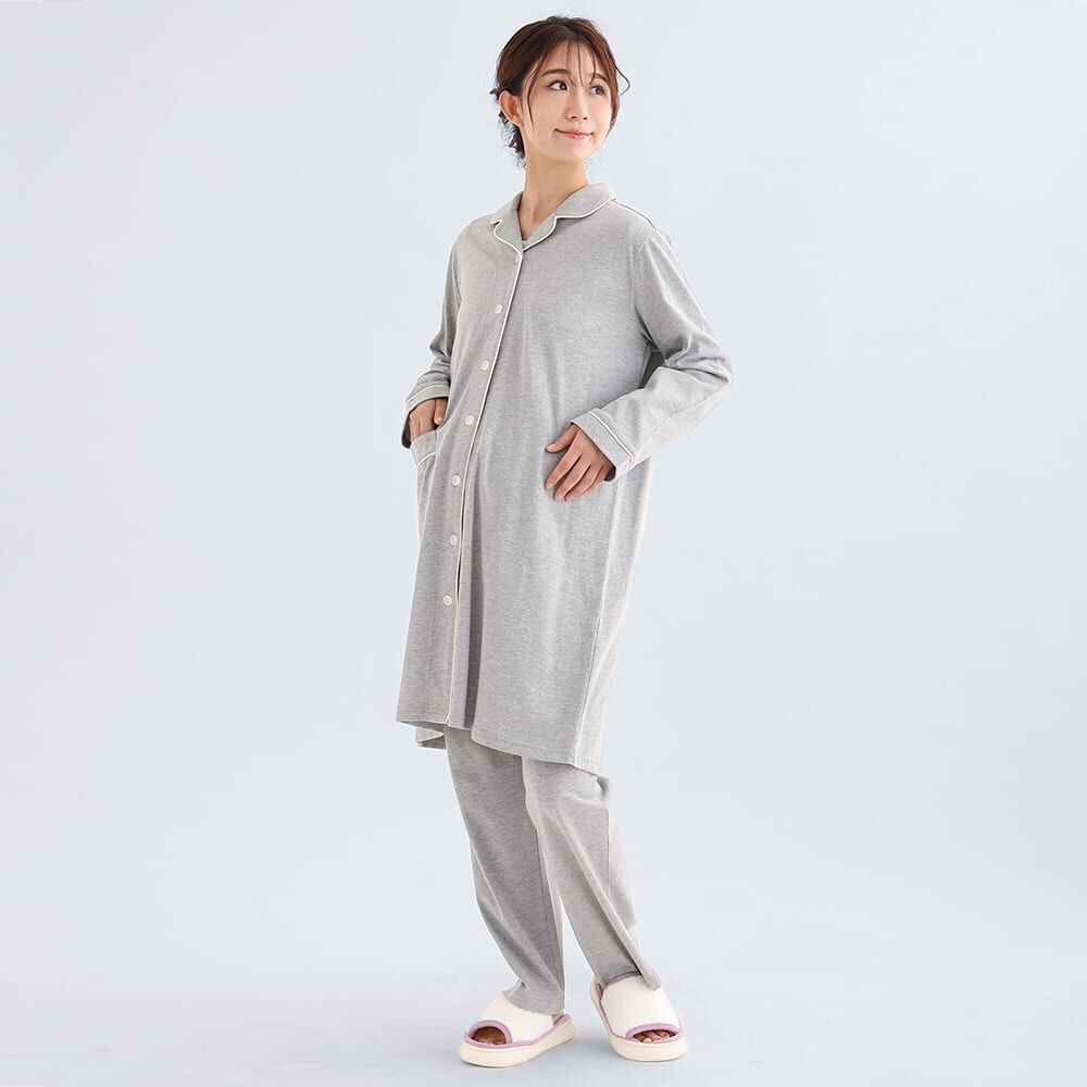 新品未使用　UCHINO グレー 長袖 パジャマ　トップスのみ　 ＬＡ センター授乳開き長袖パジャマ(グレー×M-L) ベビーザらス限定