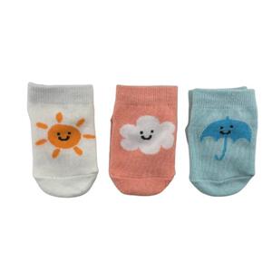 3Pお天気柄ショートソックス 9-15cm