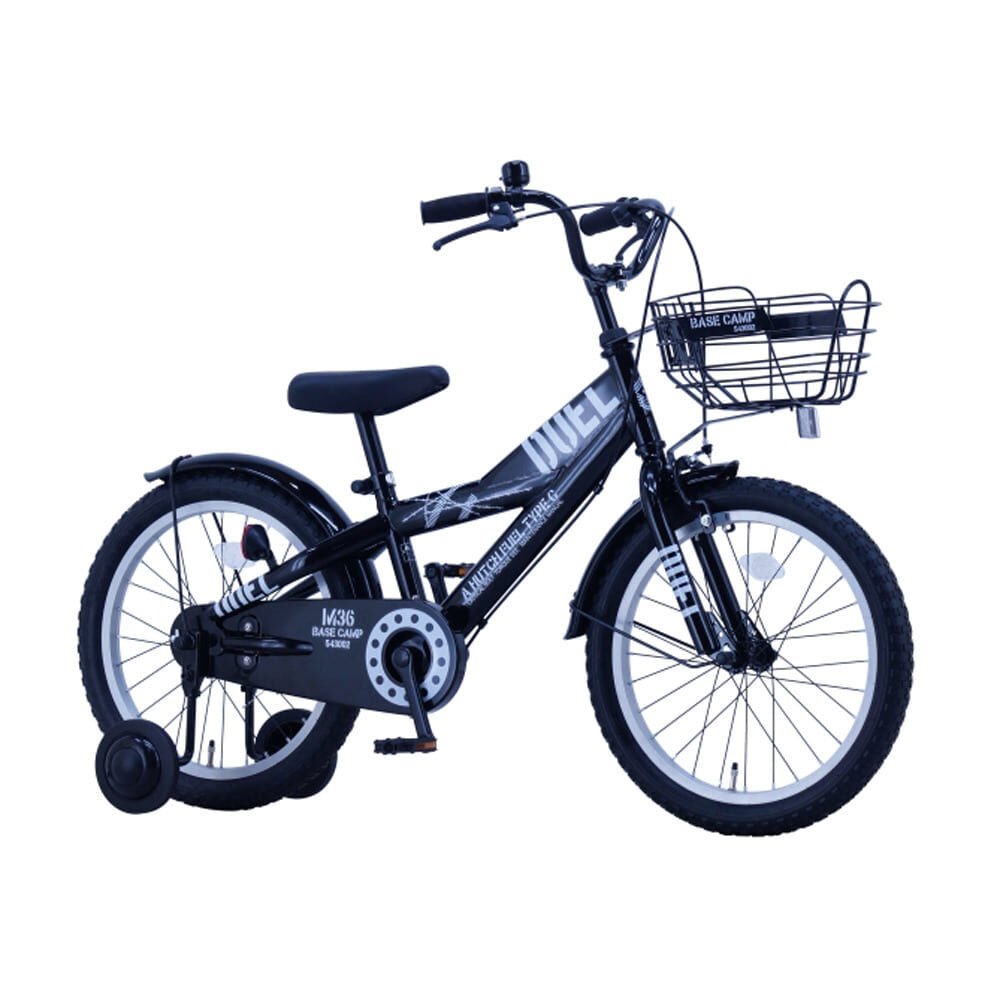 18インチ 身長108～123cm 子供用自転車 デュエル（ブラック／ホワイト