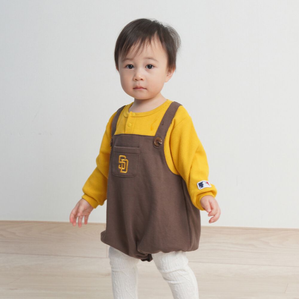 MLB サロッペットドッキングボディスーツ パドレス イエロー×80cm