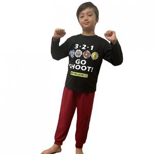 ベイブレードエックス 長袖パジャマ ロゴプリント ブラック&times;150cm ベビーザらス限定