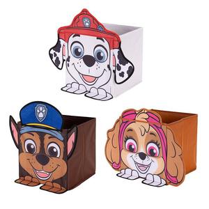 パウ・パトロール 収納ボックス3個セット ＜マーシャル・スカイ・チェイス＞ 【お片付けレッスン 入園 サイズ：約W25.4×H25.4×D25.4cm】