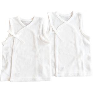 日本製 ノースリーブメッシュ短肌着  2枚組 ひもタイプ 50-60cm