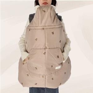 抱っこ紐ケープ 中綿 クマ刺繍 ブラウン×FREE ベビーザらス限定