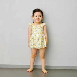sophitica ガールズ 花柄ワンピース水着 イエロー×100cm